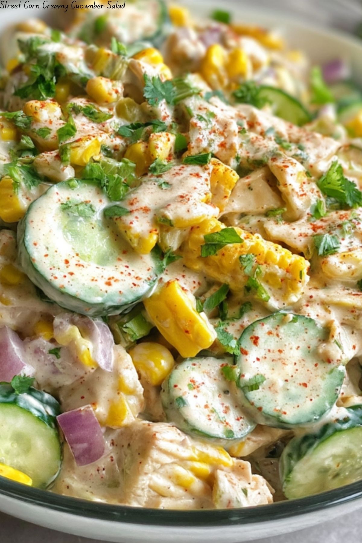 Street Corn Creamy Cucumber Salad