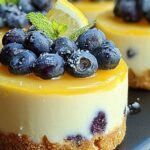 Mini Lemon Blueberry Cheesecakes