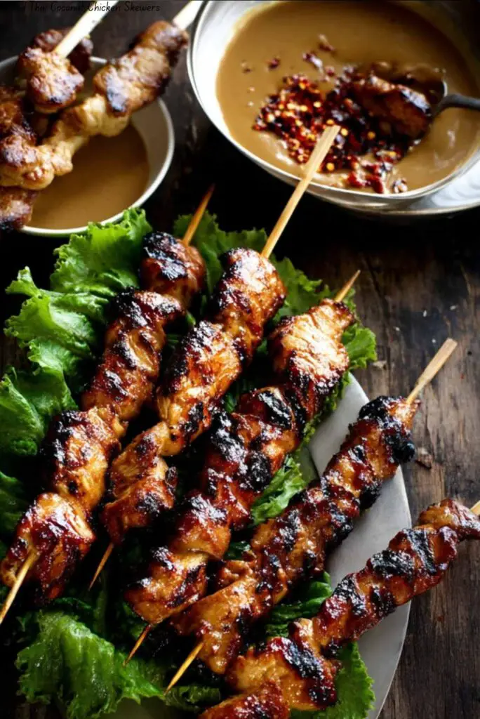 Grilled Thai Coconut Chicken Skewers