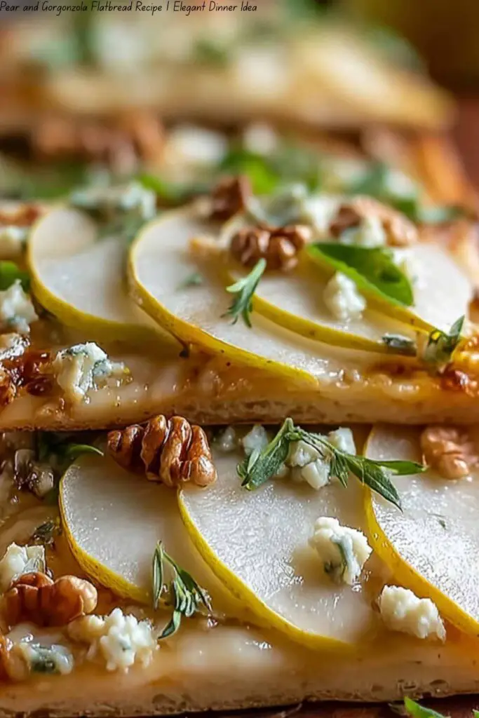 Pear and Gorgonzola Flatbread Recipe | Elegant Dinner Idea