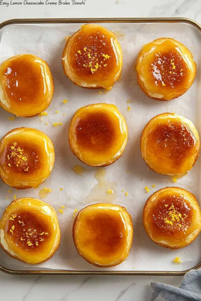 Easy Lemon Cheesecake Crème Brulée "Donuts"