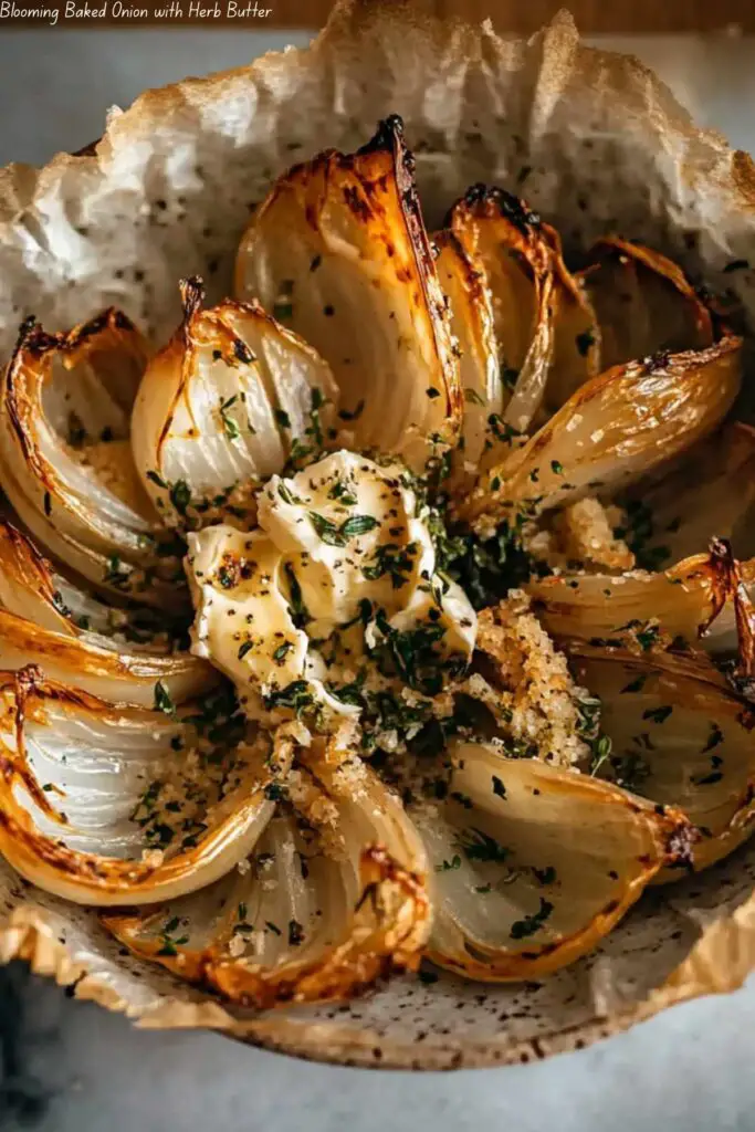 Blooming Baked Onion with Herb Butter
