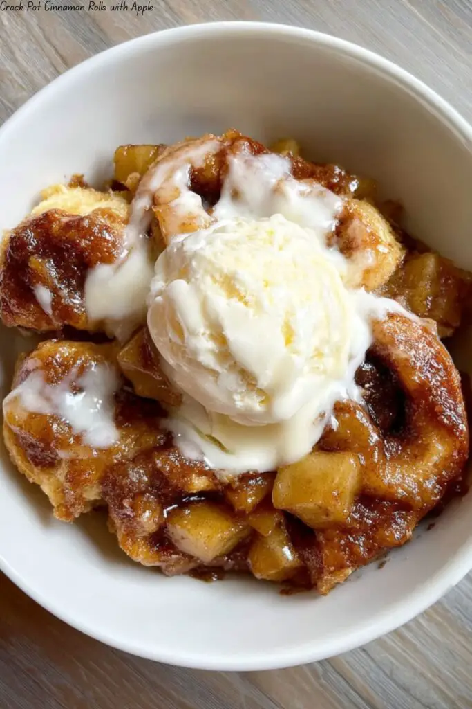 Crock Pot Cinnamon Rolls with Apple