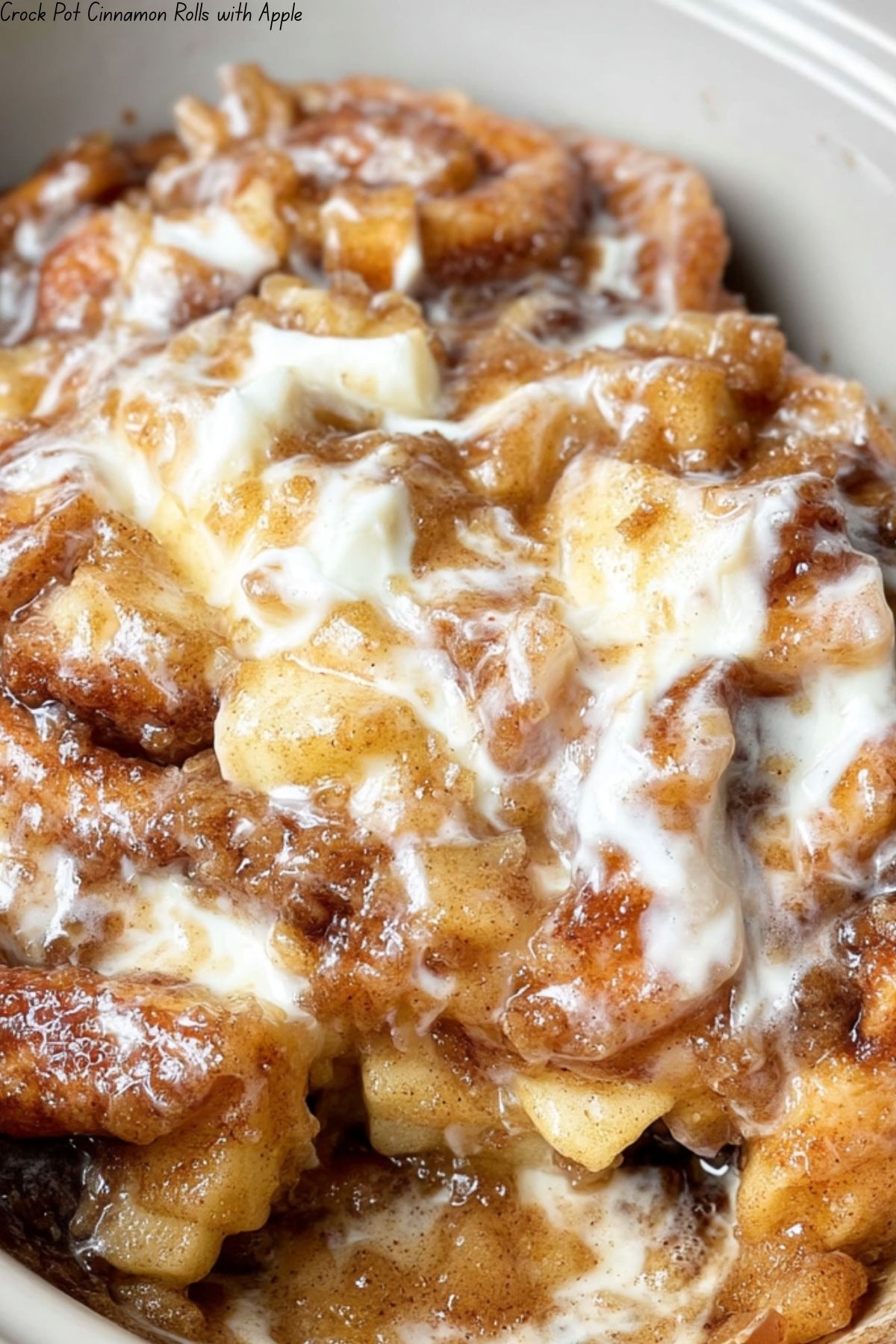 Crock Pot Cinnamon Rolls with Apple