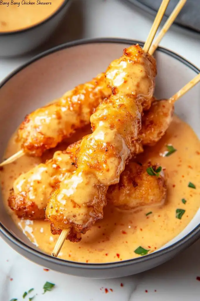 Bang Bang Chicken Skewers