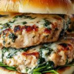 White Cheddar and Spinach Chicken Burgers Recipe