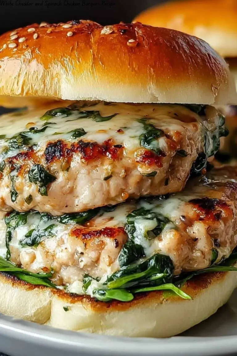 White Cheddar and Spinach Chicken Burgers Recipe