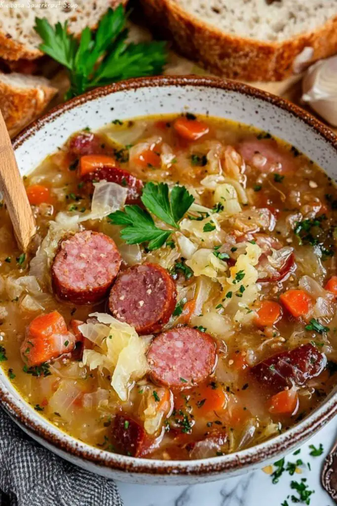 Kielbasa Sauerkraut Soup