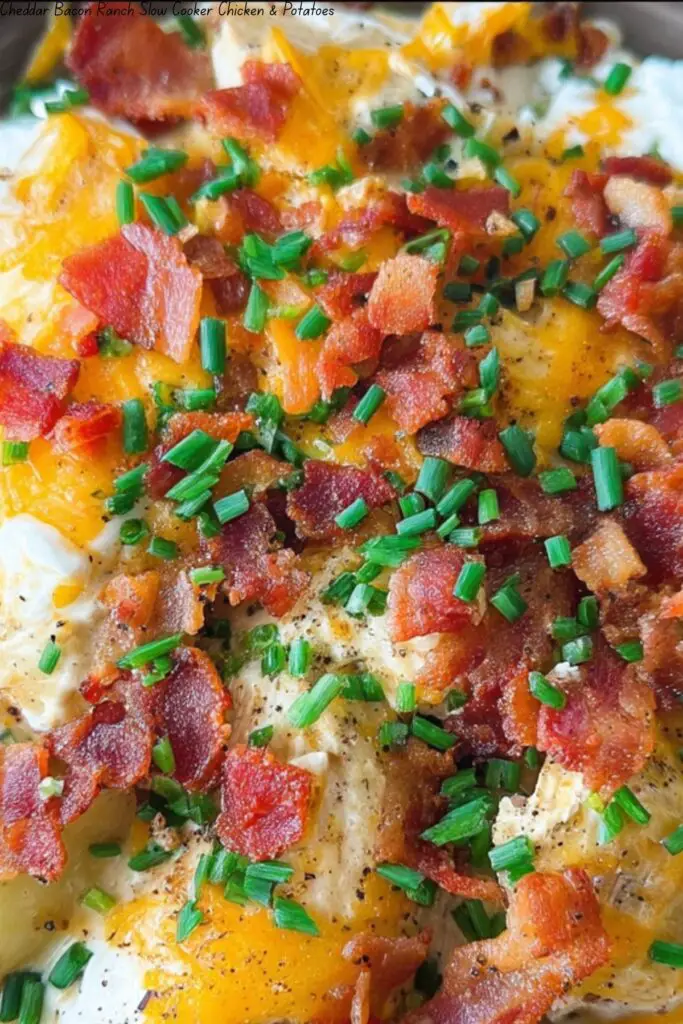 Cheddar Bacon Ranch Slow Cooker Chicken & Potatoes