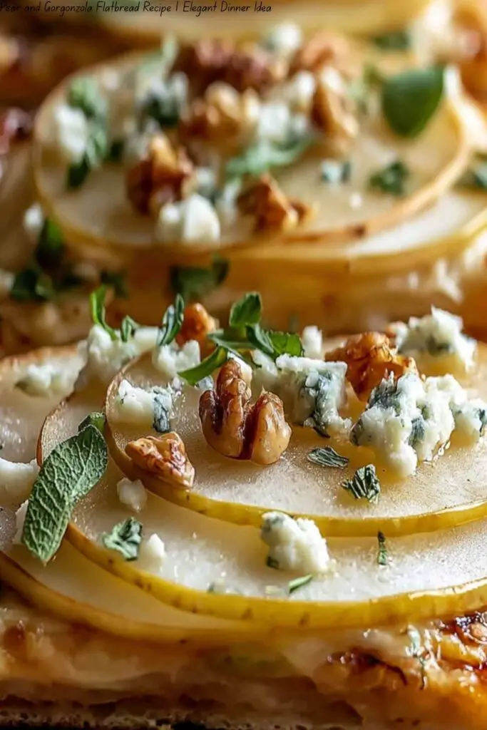 Pear and Gorgonzola Flatbread Recipe | Elegant Dinner Idea