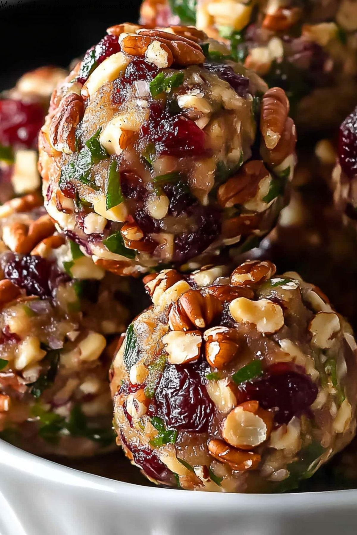 Mini Cranberry Pecan Goat Cheese Balls