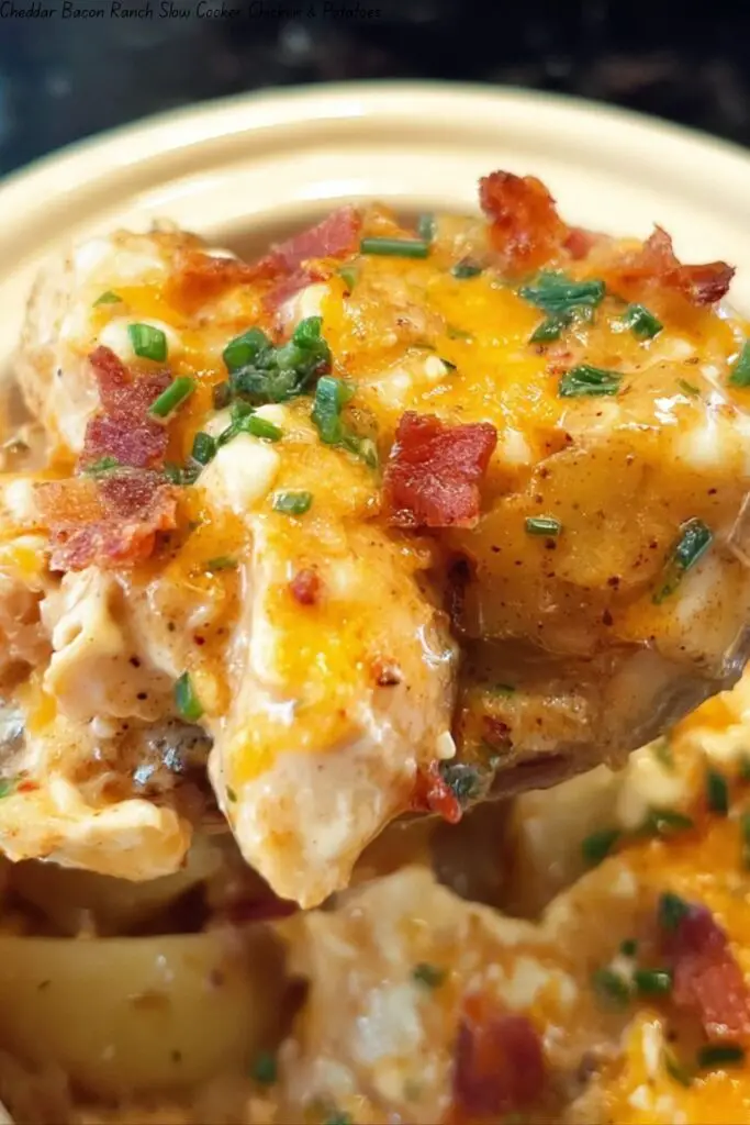 Cheddar Bacon Ranch Slow Cooker Chicken & Potatoes