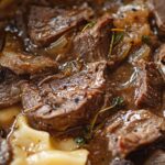 Slow Cooker Pot Roast Beef Stroganoff