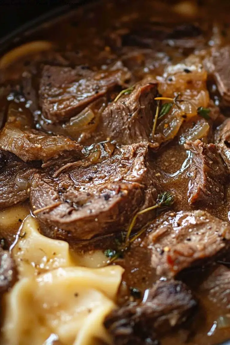 Slow Cooker Pot Roast Beef Stroganoff