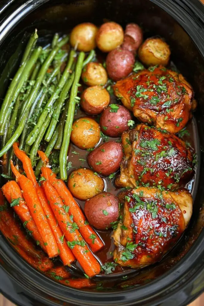 Slow Cooker Honey Garlic Chicken and Veggies