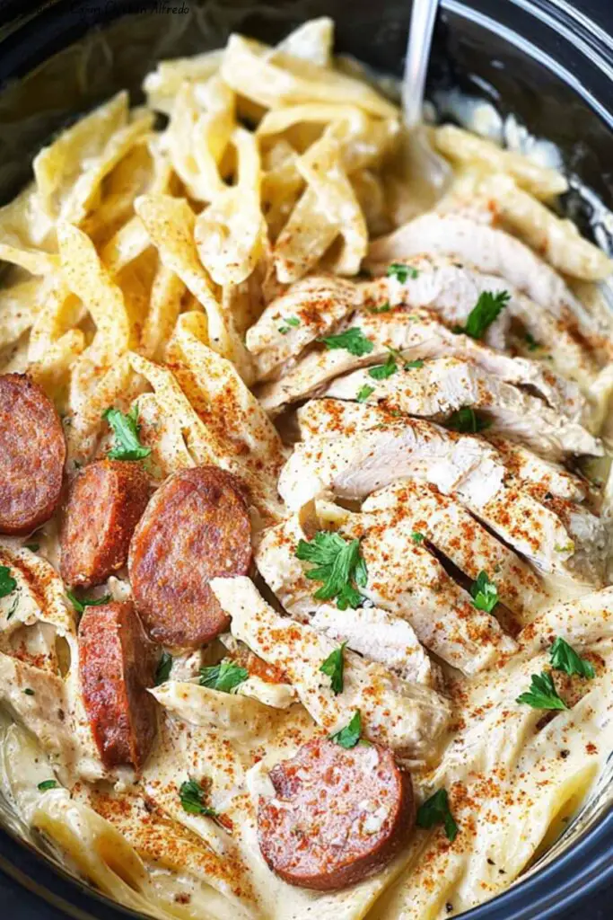 Slow Cooker Cajun Chicken Alfredo