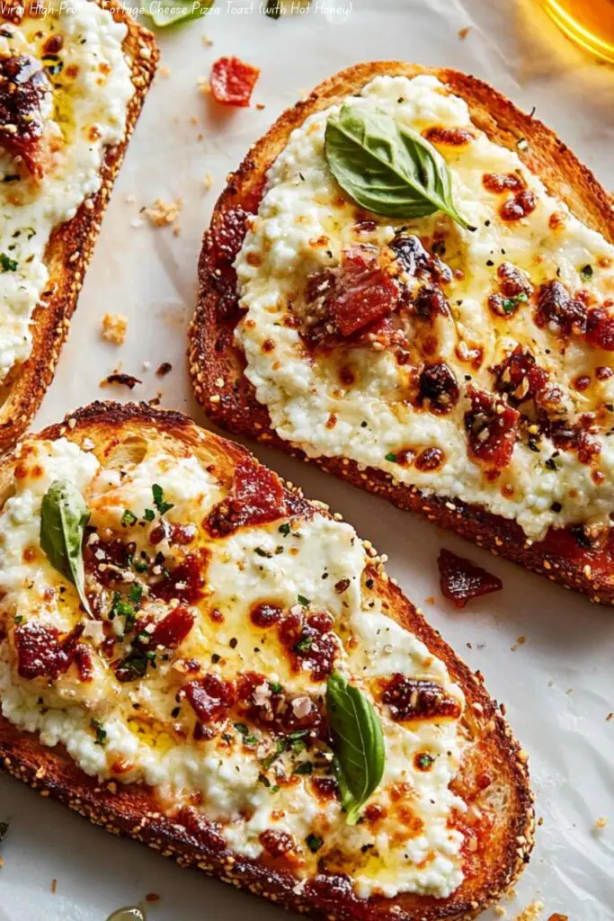Viral High-Protein Cottage Cheese Pizza Toast (with Hot Honey)