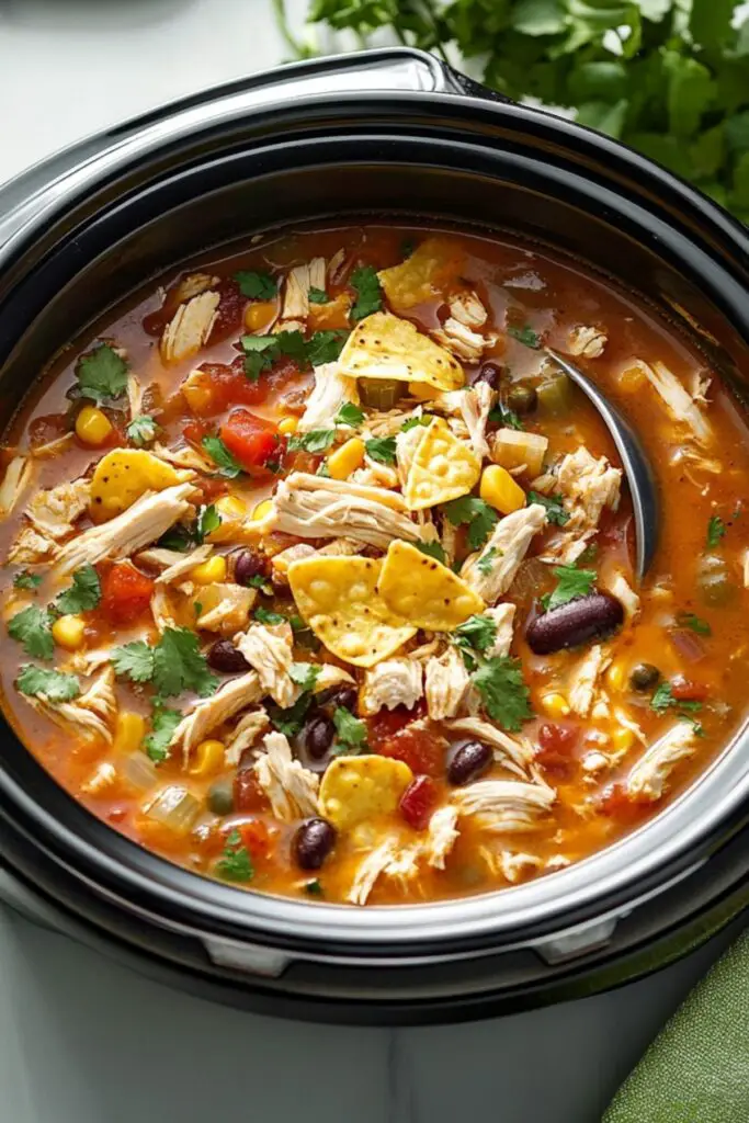 Slow Cooker Chicken Tortilla Soup Recipe