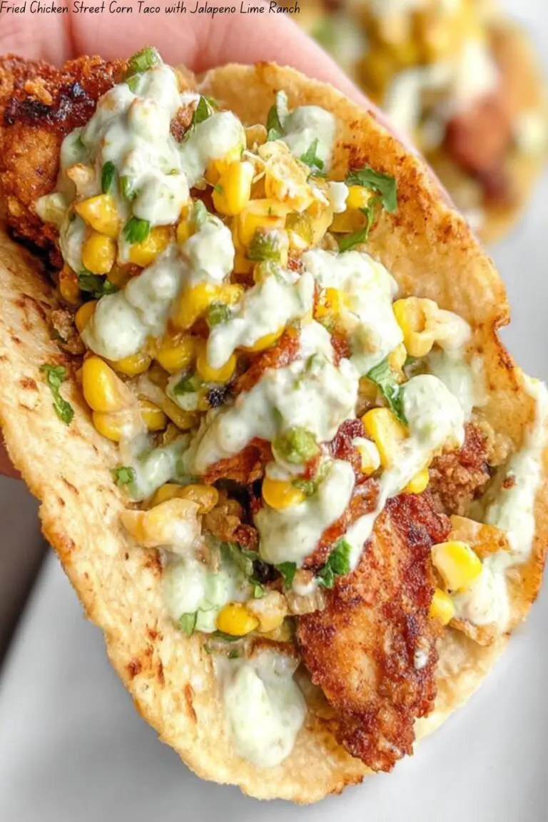 Fried Chicken Street Corn Taco with Jalapeno Lime Ranch