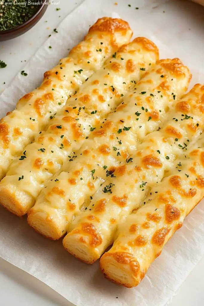 Warm Cheesy Breadsticks Treat
