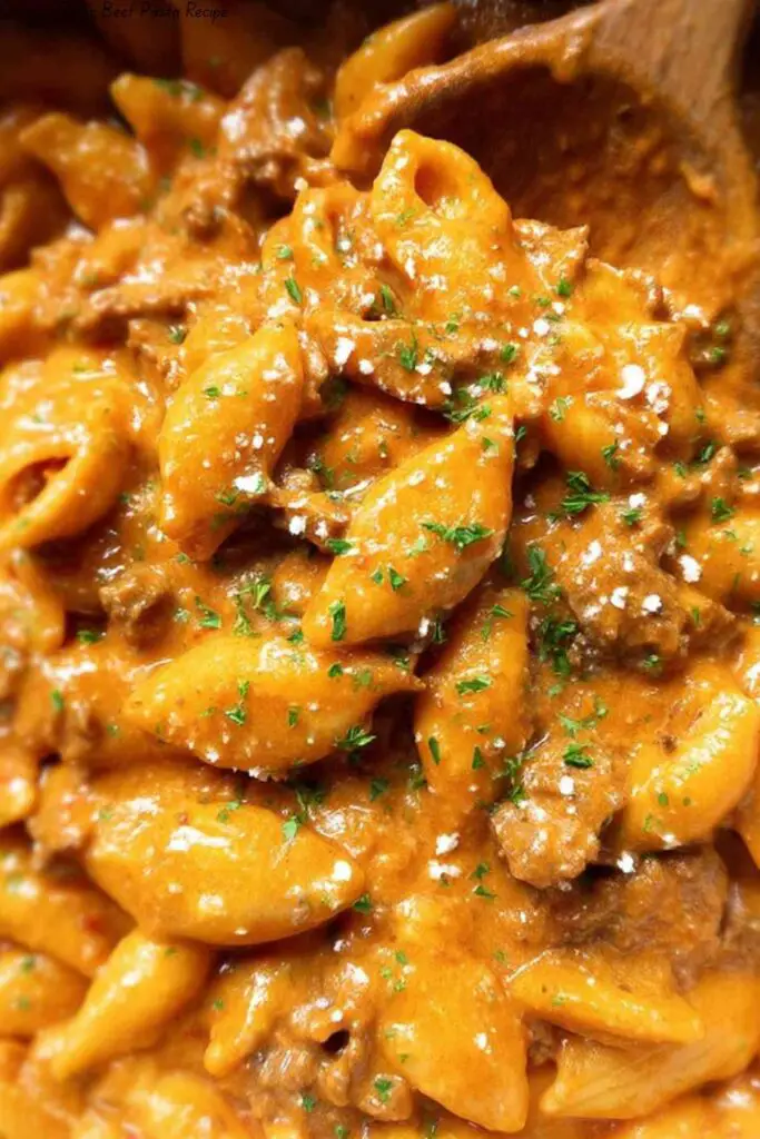 Creamy Garlic Beef Pasta Recipe
