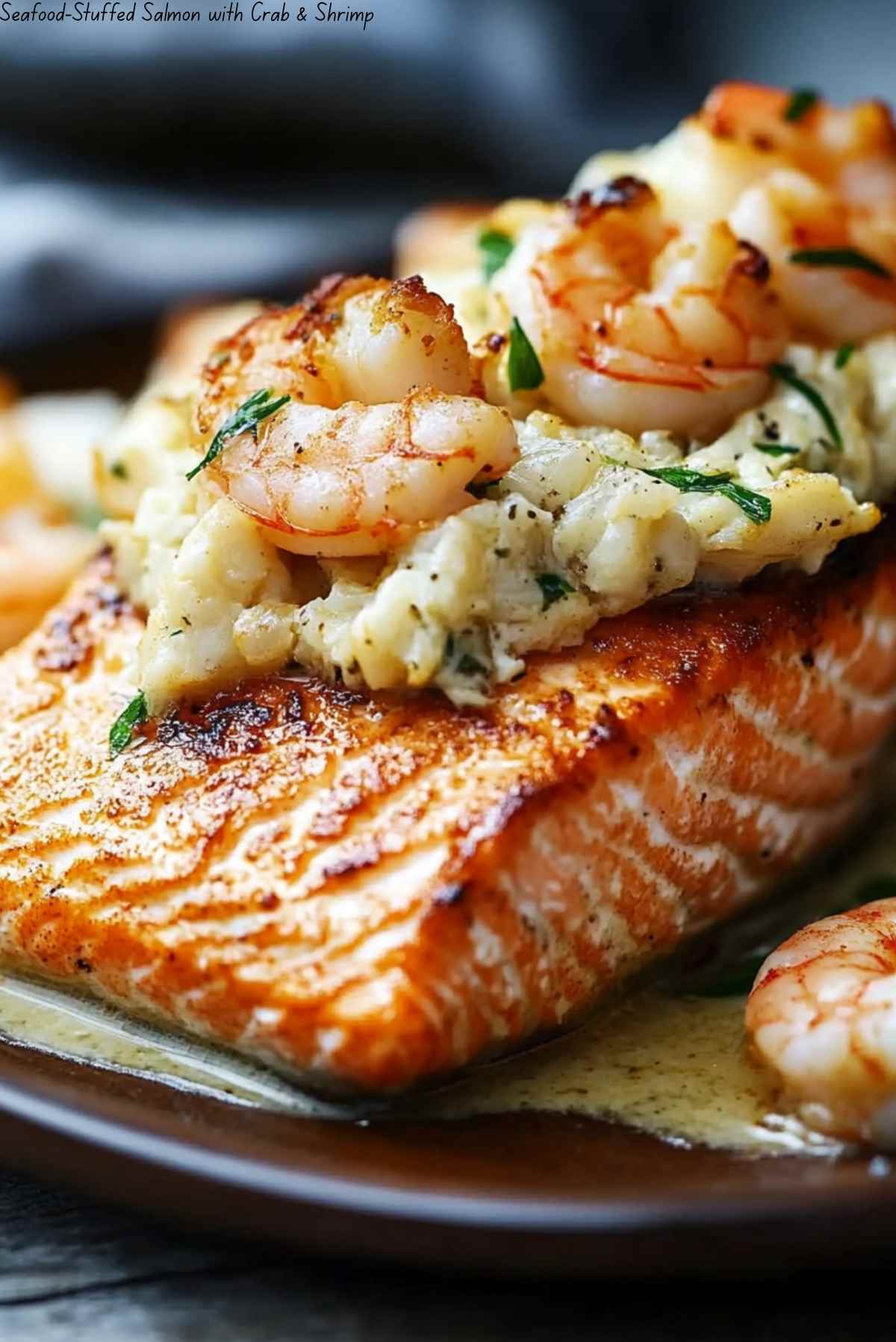 Seafood-Stuffed Salmon with Crab & Shrimp