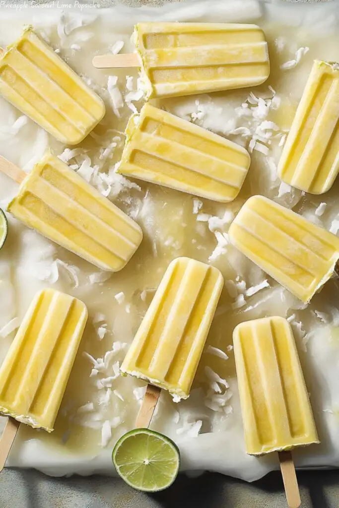 Pineapple Coconut Lime Popsicles