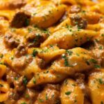 Creamy Garlic Beef Pasta Recipe