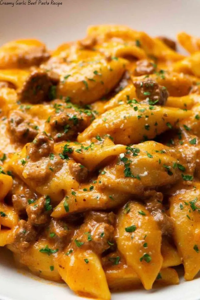 Creamy Garlic Beef Pasta Recipe