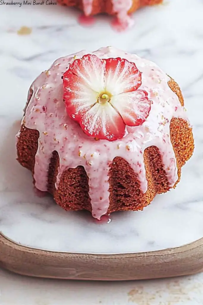Strawberry Mini Bundt Cakes