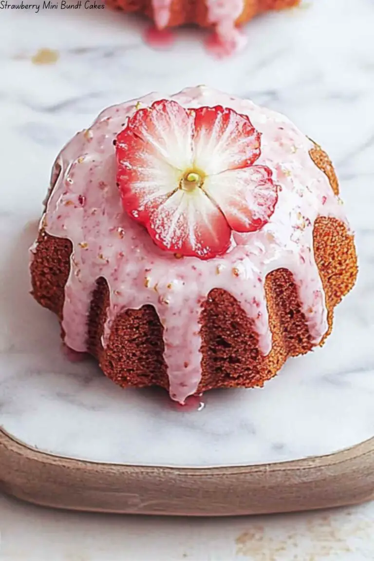Strawberry Mini Bundt Cakes