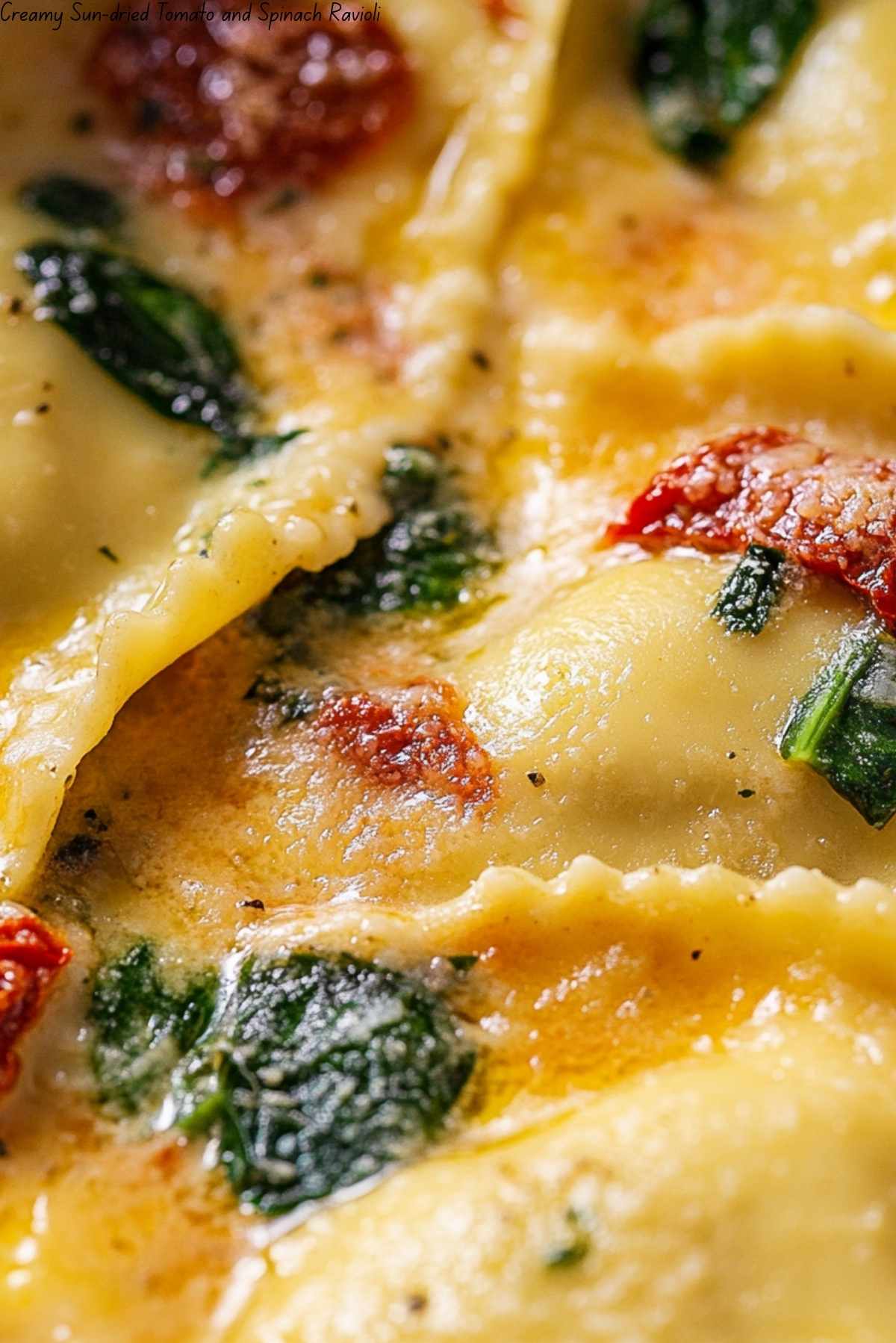 Creamy Sun-dried Tomato and Spinach Ravioli