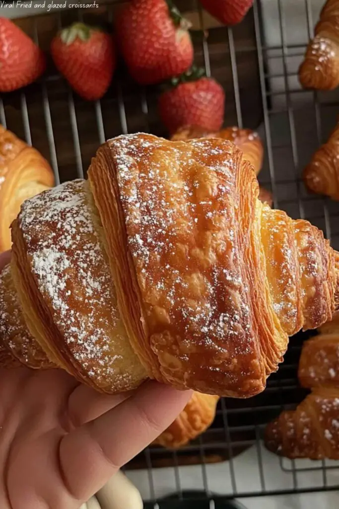 Viral Fried and glazed croissants