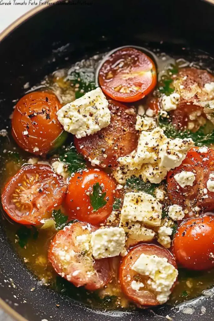 Greek Tomato Feta Fritters (Domatokeftethes)