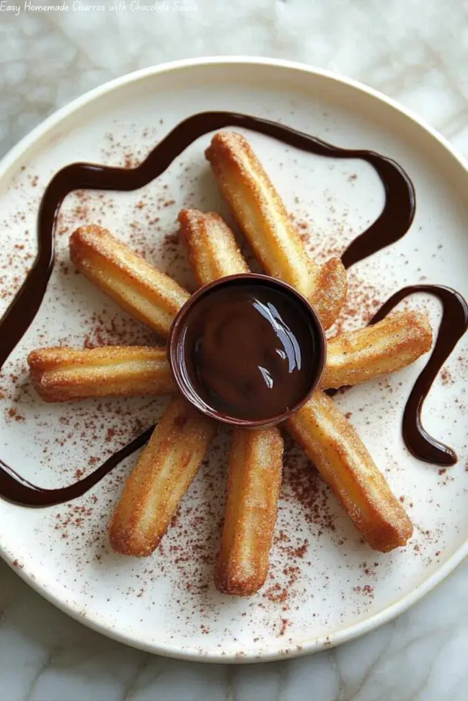 Easy Homemade Churros with Chocolate Sauce