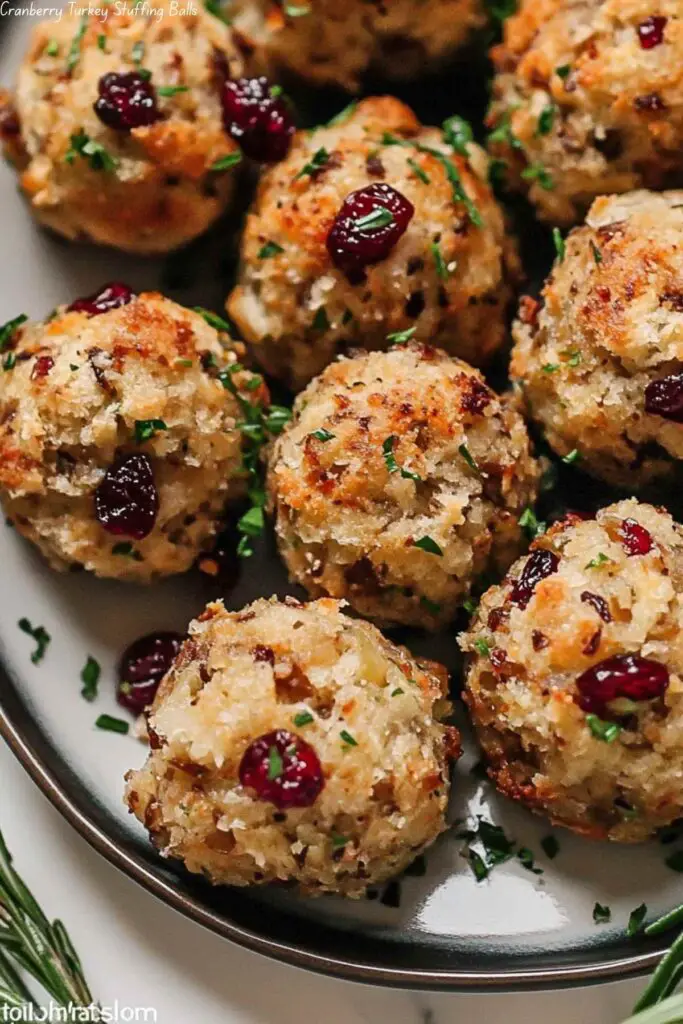 Cranberry Turkey Stuffing Balls