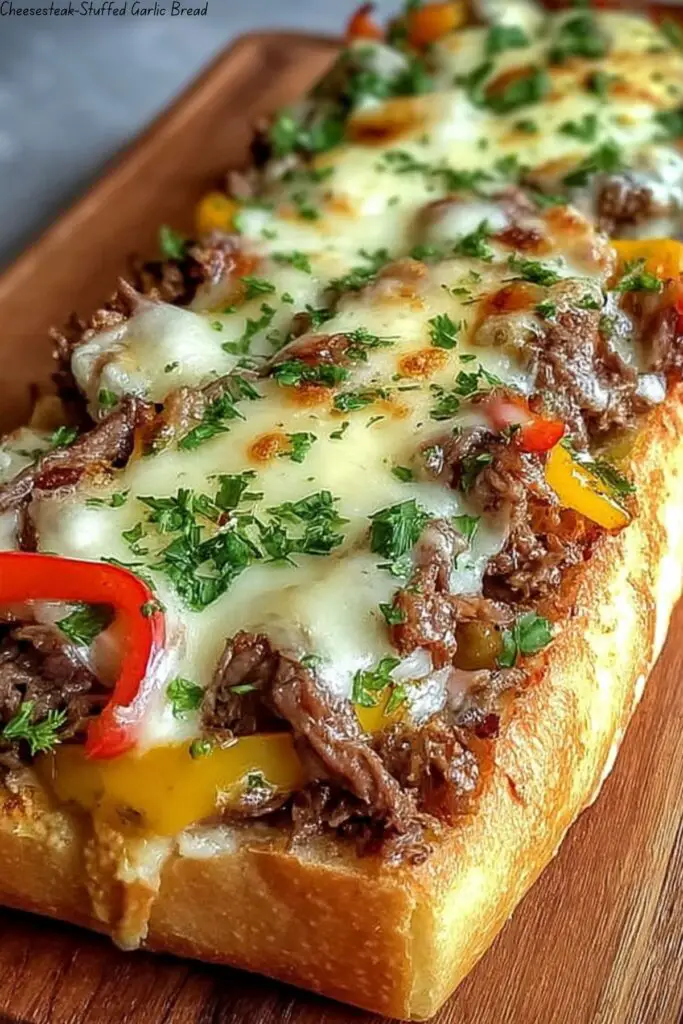 Cheesesteak-Stuffed Garlic Bread