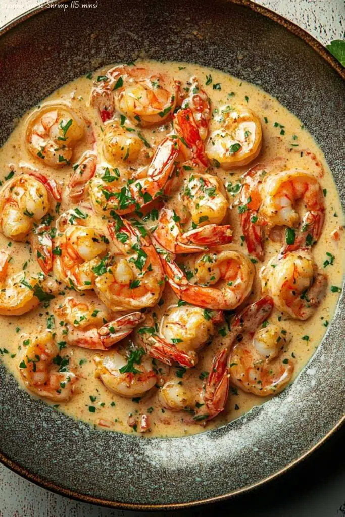 Creamy Garlic Shrimp (15 mins)