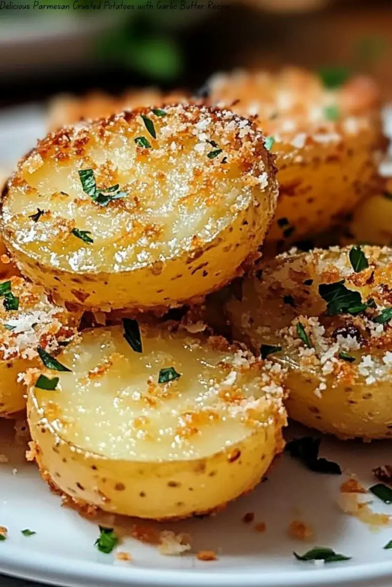 Delicious Parmesan Crusted Potatoes with Garlic Butter Recipe
