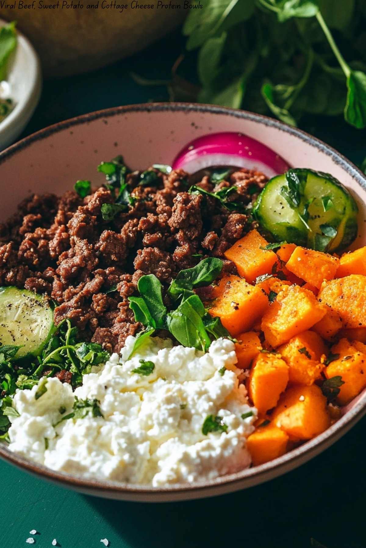 Viral Beef, Sweet Potato and Cottage Cheese Protein Bowls