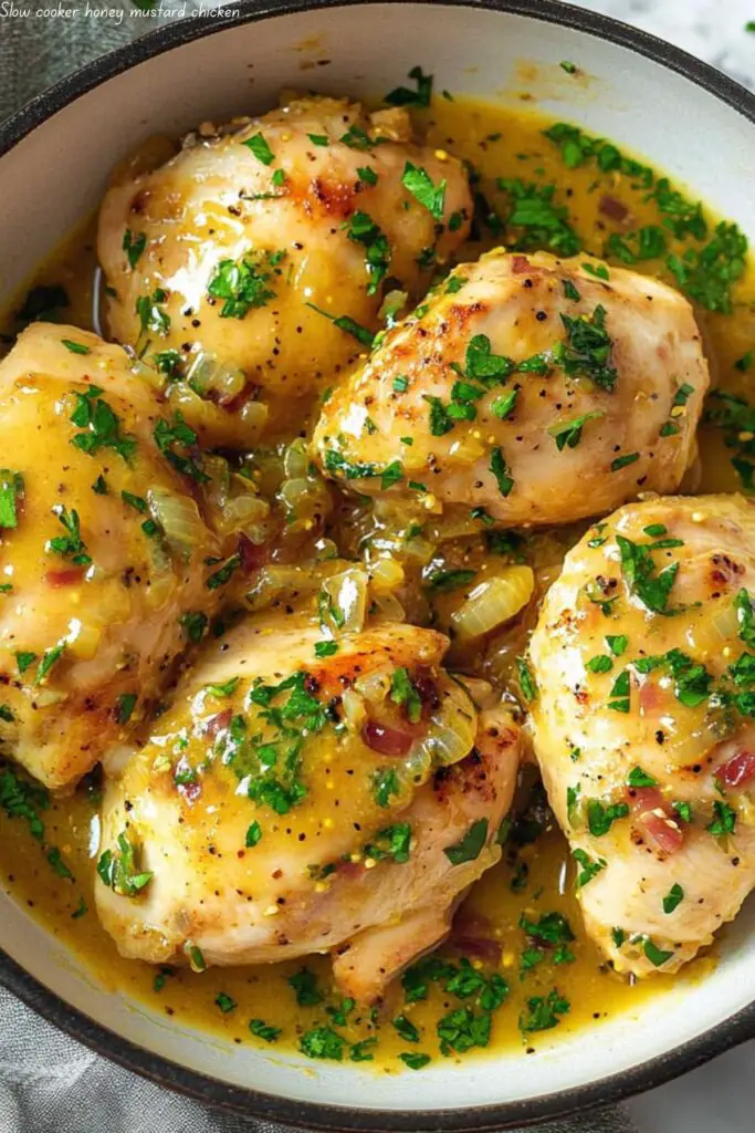 Slow cooker honey mustard chicken