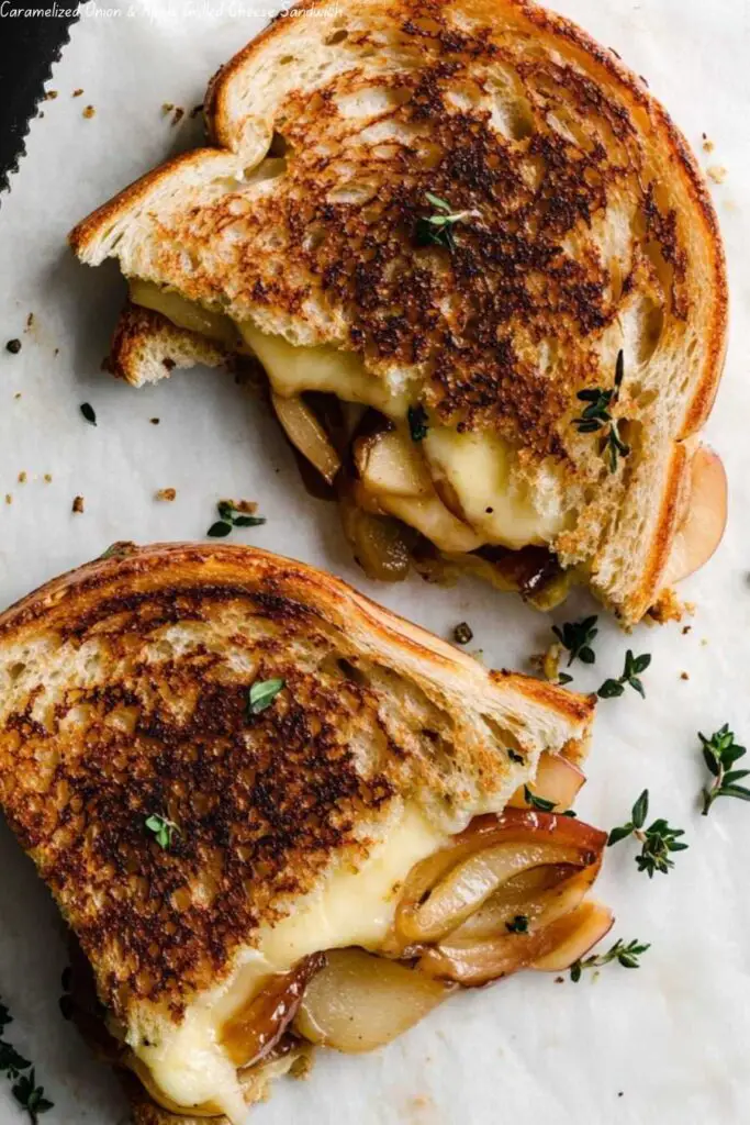 Caramelized Onion & Apple Grilled Cheese Sandwich