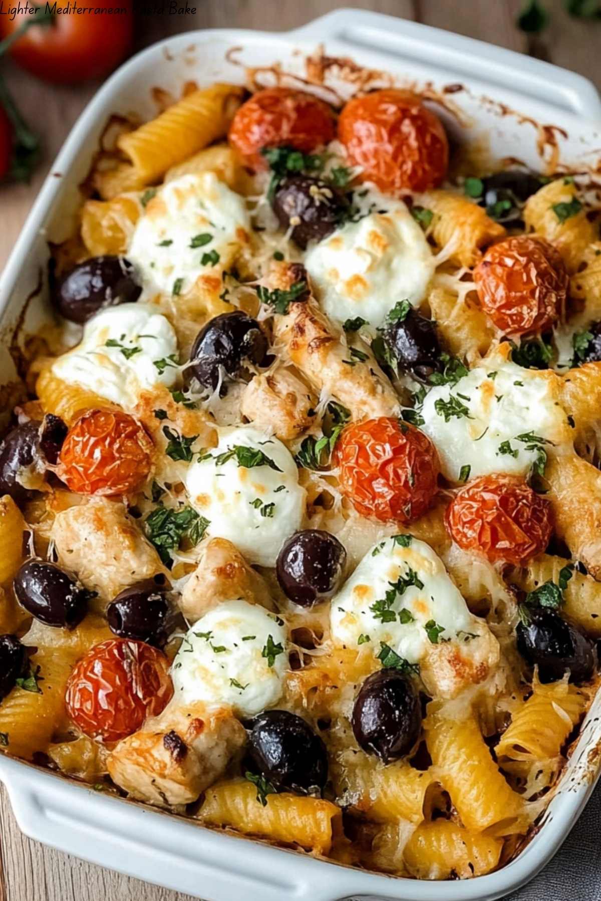 Lighter Mediterranean Pasta Bake