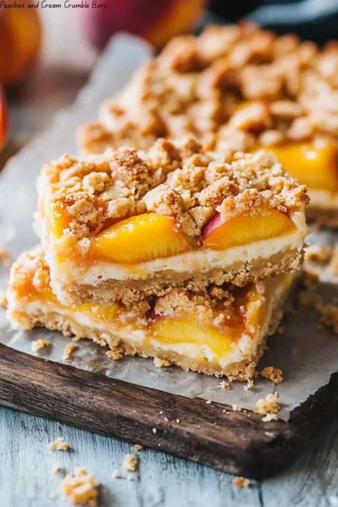 Peaches and Cream Crumble Bars
