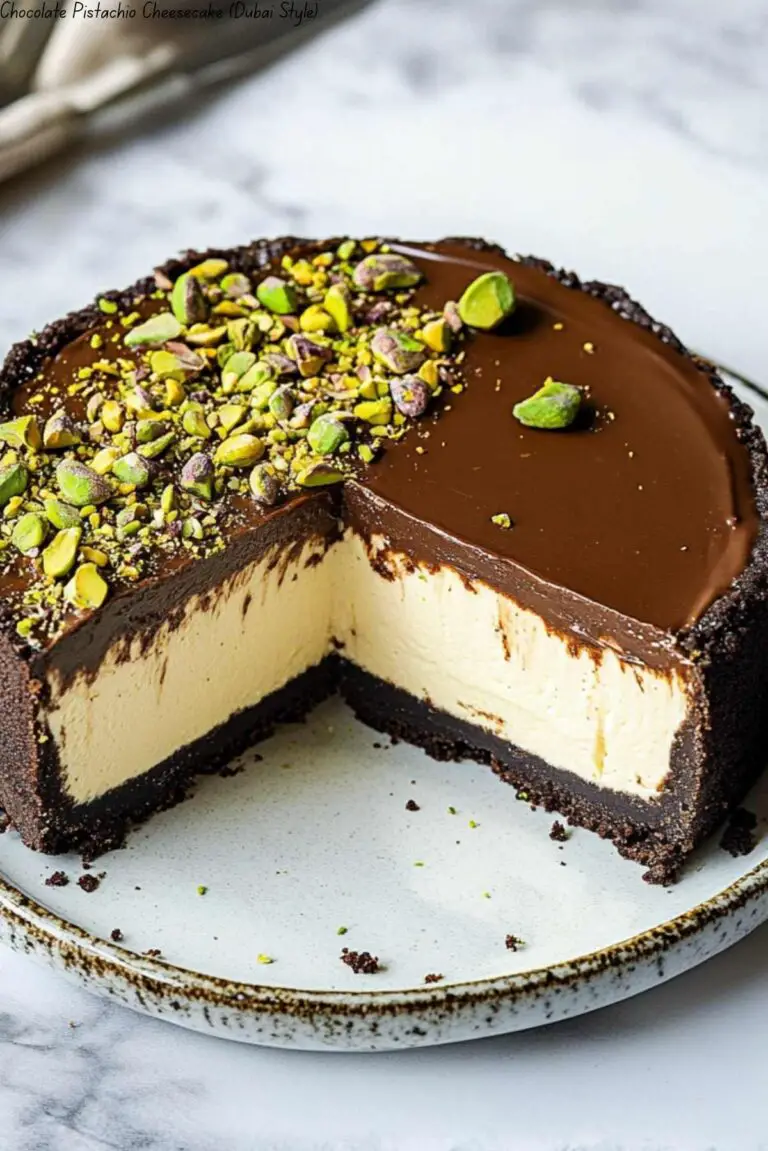 Chocolate Pistachio Cheesecake (Dubai Style)