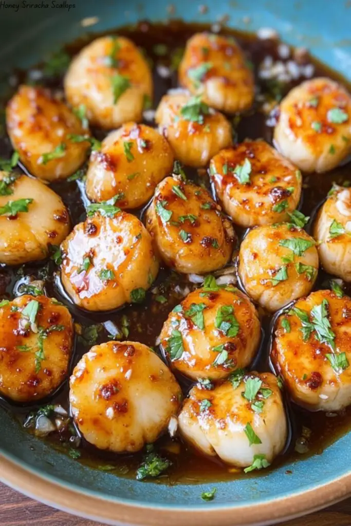 Honey Sriracha Scallops