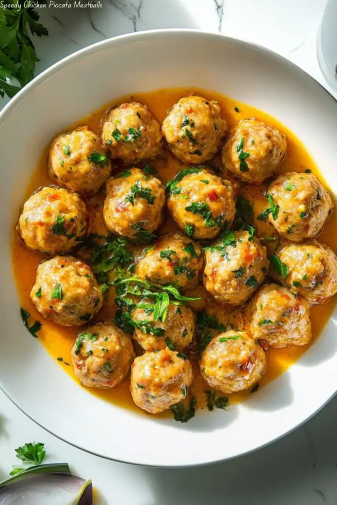 Speedy Chicken Piccata Meatballs