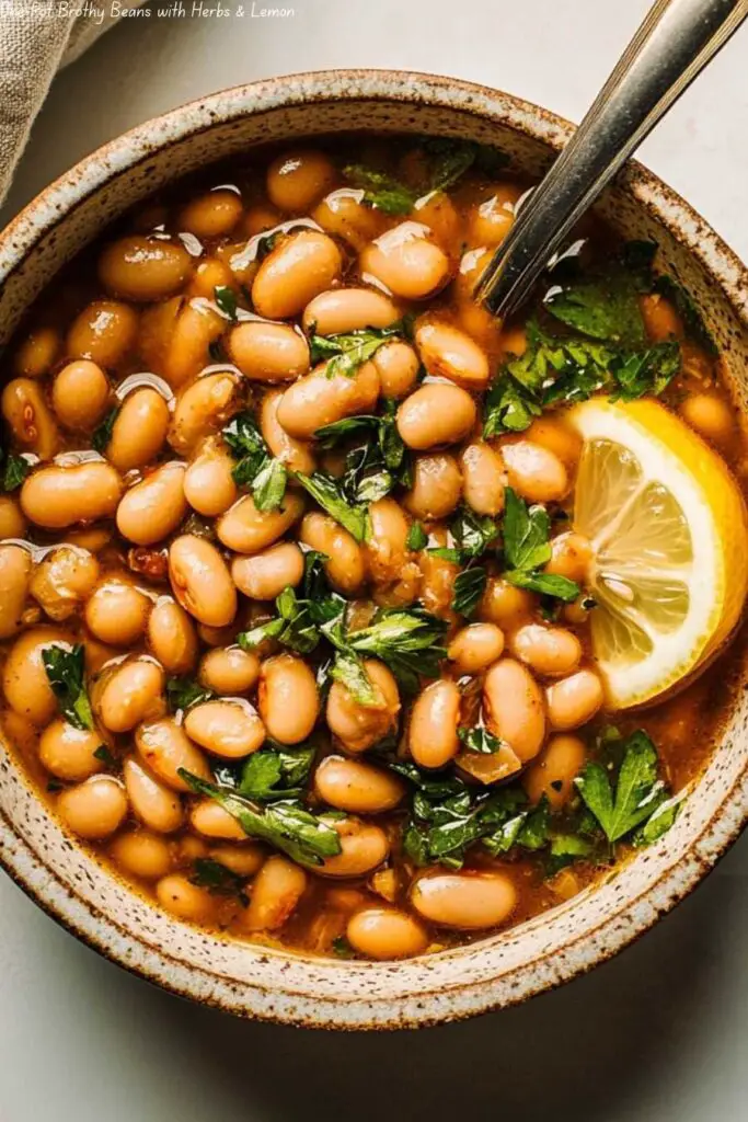 One-Pot Brothy Beans with Herbs & Lemon