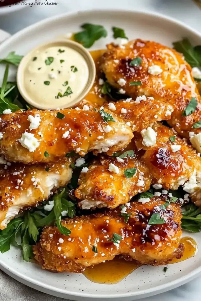 Crispy Hot Honey Feta Chicken