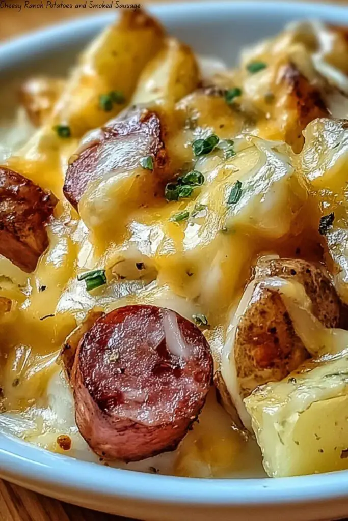 Cheesy Ranch Potatoes and Smoked Sausage